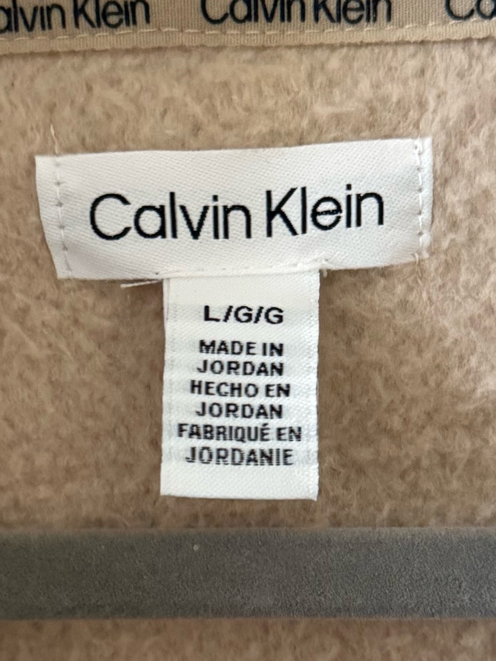 Calvin Klein Cozy Taupe Sherpa Pullover - Half Zip - Picture 6 of 6